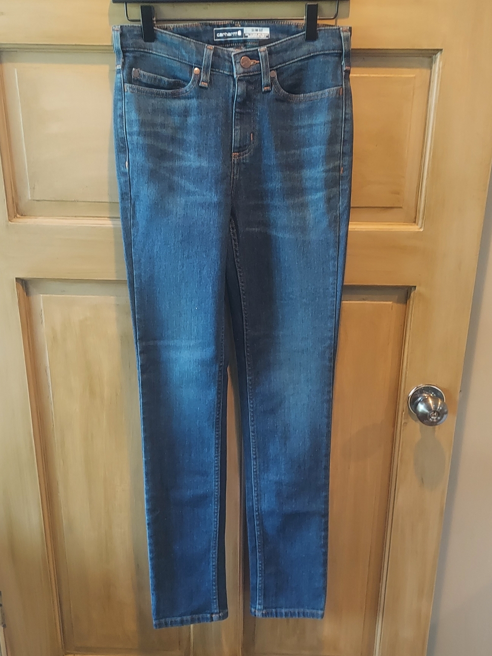 NWT Carhartt Women’s Blue Slim Straight Jeans Size 2 Tall